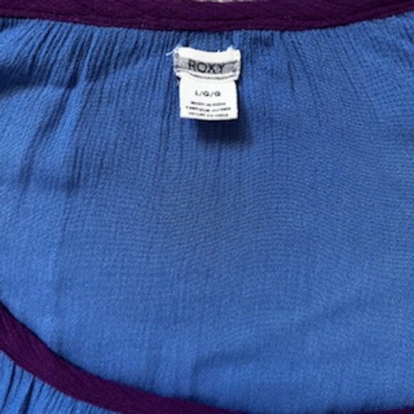 🧡3/15 Roxy Blue Purple Swim Cover Up Two Pockets Women's L - Picture 2 of 13